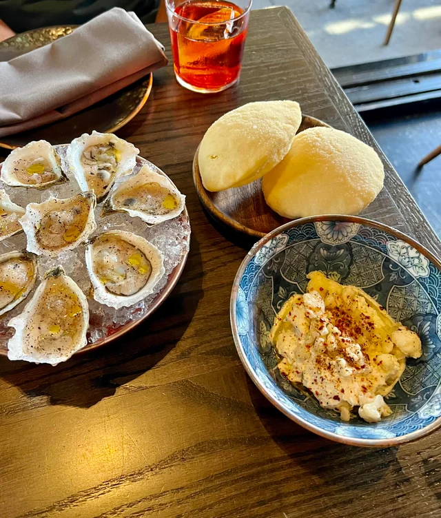 Roister signature dishes Aged Cheddar Rillettes
Whole Chicken
Smoked Oysters
